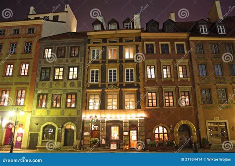 Old Town in Warsaw (Poland) at Night Editorial Stock Image - Image of ...