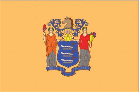 NYLGLO New Jersey State Flag, 3 ftH x 5 ftW, Outdoor - 2NEL3|143660 - Grainger