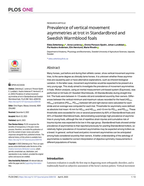 (PDF) Prevalence of vertical movement asymmetries at trot in ...