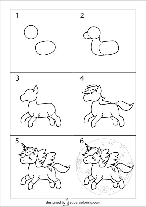 How to Draw a Cartoon Unicorn | Free Printable Puzzle Games