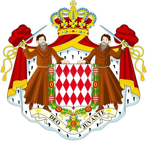 Coat of arms of Monaco editorial stock image. Illustration of white ...