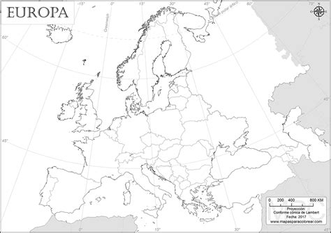 Mapas de Europa para colorear