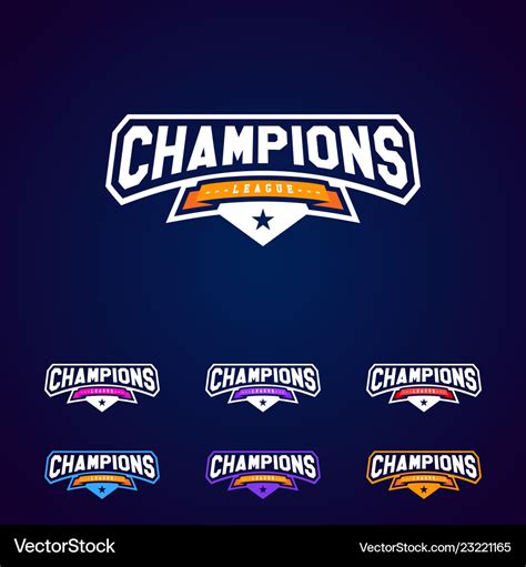 Set of the champion sports league logo emblem Vector Image