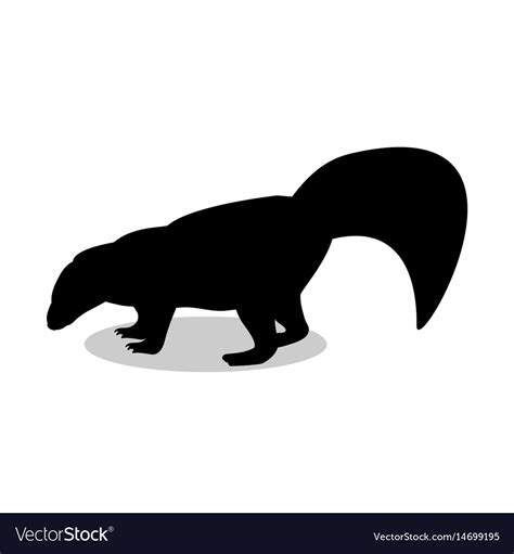 Skunk mammal black silhouette animal Royalty Free Vector