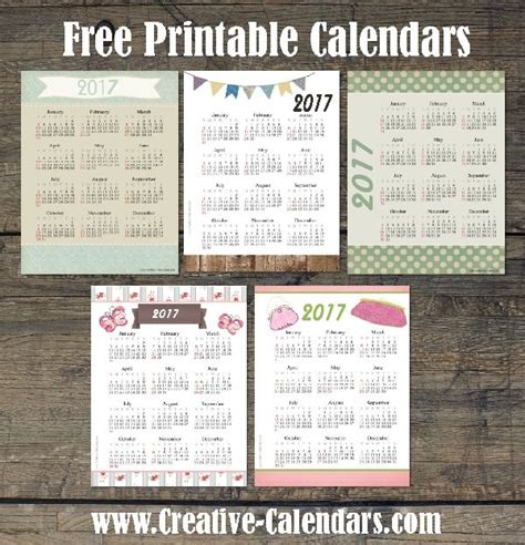 Free Printable Calendar 2017