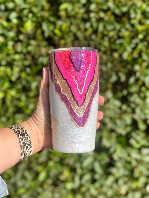 CUSTOM Glitter Geode Tumbler Pink Geode Tumbler Glitter | Etsy