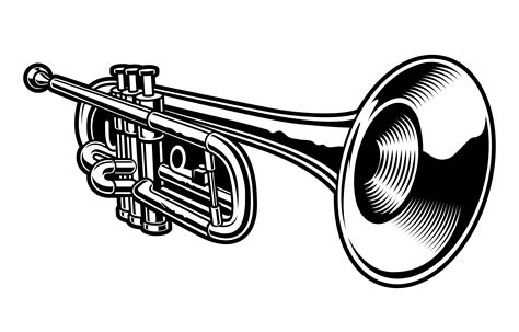 Vector illustration of black and white trumpet. 539293 Vector Art at Vecteezy