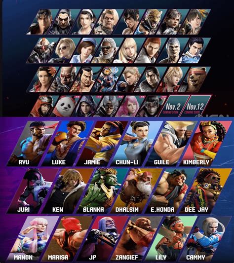 Tekken 8 vs Street Fighter 6 base roster. Tekken 8 has plenty of ...