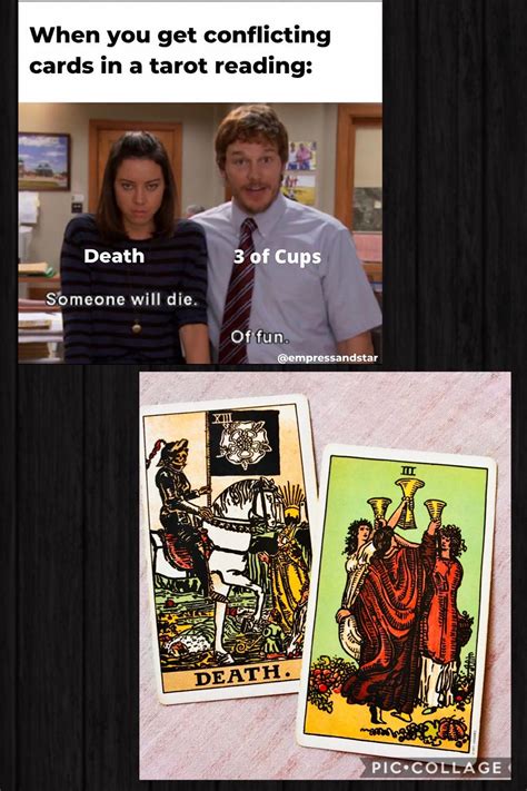 Guess which cards I pulled today! 😂 Tarot meme credit- @empressandstar : r/tarot