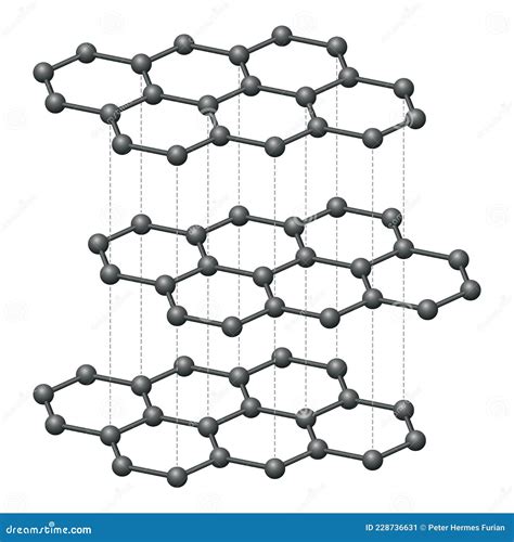 Graphite Layers, Three-dimensional Schematic Diagram of Carbon Atoms Stock Vector - Illustration ...