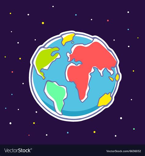 Colorful of planet earth on dark background Vector Image