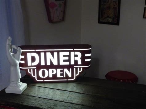 American diner light up metal box sign to go with your donuts