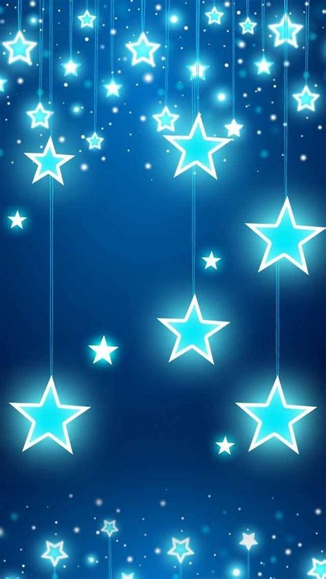 Blue Stars Glitter, Sparkle, Glow Phone Wallpaper - Background