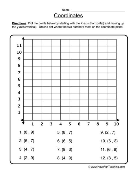 Plotting Coordinates 5th Grade