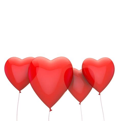 Premium Photo | Red heart valentine's love balloons 3d rendering