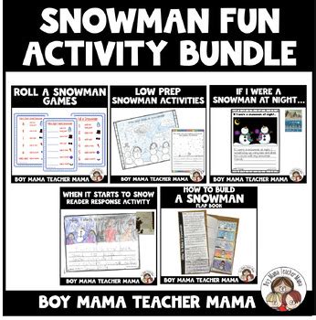 Snowman Activities Bundle by Boy Mama Teacher Mama | TPT