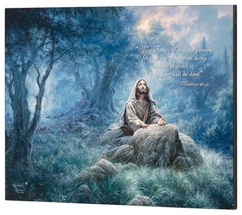 Wall Plaque, Jesus Gethsemane Matt. 26:42 - Contemporary - Prints And ...