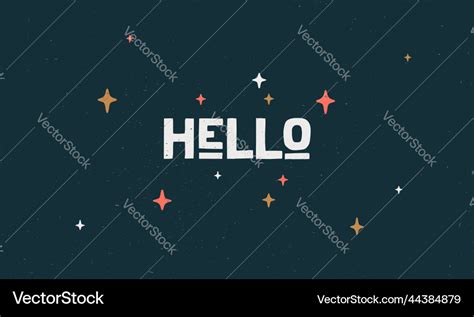 Hello poster with hand drawn Royalty Free Vector Image