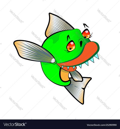 Cartoon funny piranha pacu fish symbol Royalty Free Vector