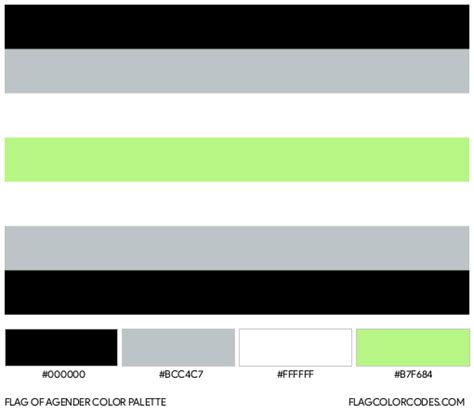 Agender flag color codes