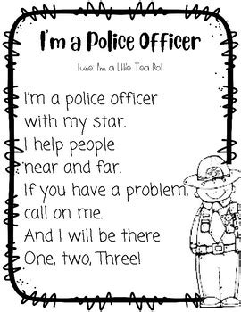 Community Helpers Police Officer Song with Craft Idea by Miss Merry Berry