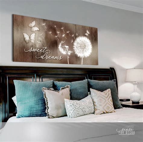 Bedroom Wall Art: Sweet Dreams Dandelion (Wood Frame Ready To Hang) - Sense Of Art