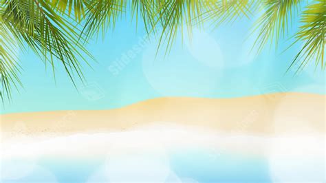 Blue Beautiful Beach Nature Summer Sunshine Powerpoint Background For ...