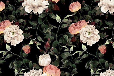 Aesthetic Vintage Dark Floral Wallpaper | Kuoupsi