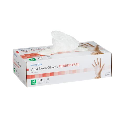 McKesson Vinyl Exam Gloves, Powder-Free, Disposable Medical Glove ...