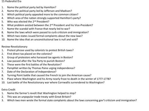 PPT - 11-Federalist Era Name the political party led by Hamilton? PowerPoint Presentation - ID ...