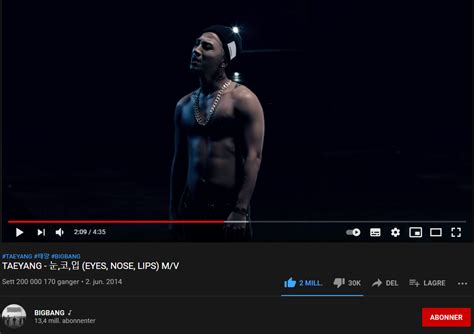 TAEYANG "EYES, NOSE, LIPS" becomes his first MV to hit 200 million views : r/kpop