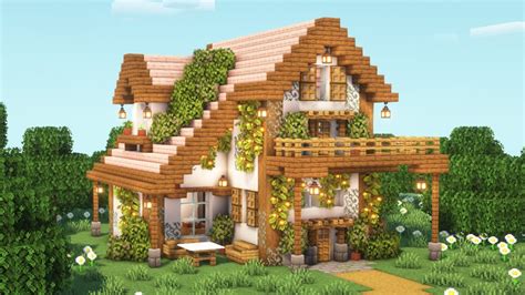 [Minecraft] How to Build a Cottagecore Cherry Blossom House / Tutorial ...