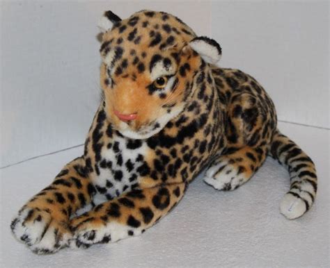 Cheetah Jaguar Leopard plush stuffed animal soft toy 15" Wild Cat Laying | Soft toy animals ...