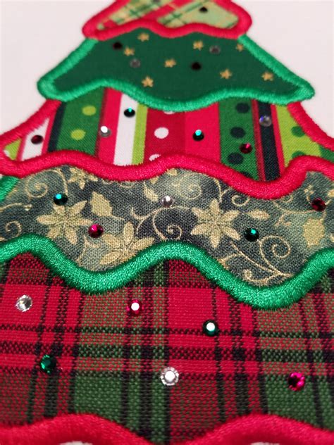 Patchwork Christmas Tree Applique - Fits 6x10 hoops | A Stitch in Time Embroidery Designs