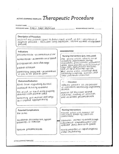 ATI Therapeutic Procedure Chest Tube Insertion - NU 307/8 - Studocu