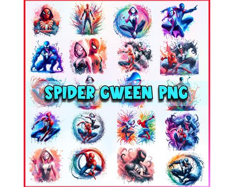 Spider Gwen Splash PNG Bundle, Instant Download – Hachisvg