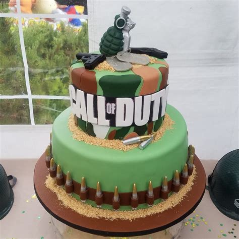 Call of Duty WWII Theme Birthday Cake | Birthday cake for him, Call of duty cakes, 13 birthday cake