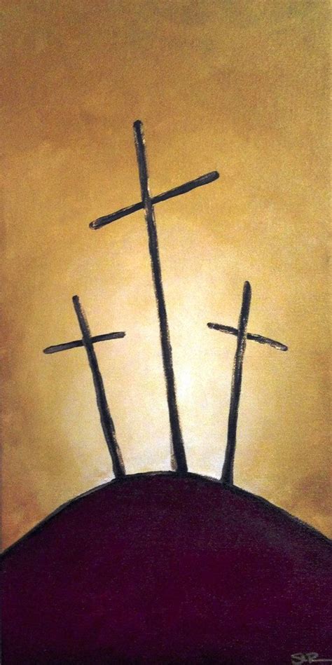 Three Crosses Acrylic Painting by StaceyMReilly on Etsy, $30.00 | Cross paintings, Paintings ...