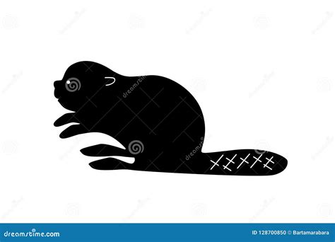 Black Beaver Silhouette. Vector Stock Vector - Illustration of logo ...