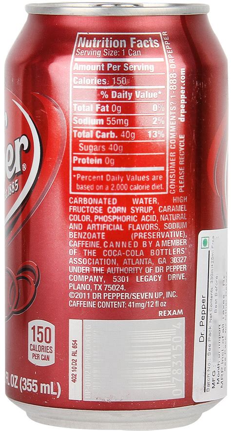 Dr Pepper Ingredients Label - Juleteagyd