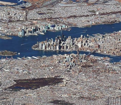 New York City image captured by the Worldview-3 satellite at an extremely low angle ...