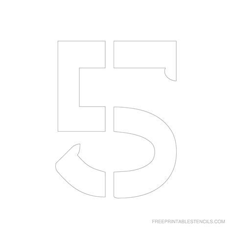 Printable 6 inch Number Stencil 5 | Number stencils, Free stencils ...