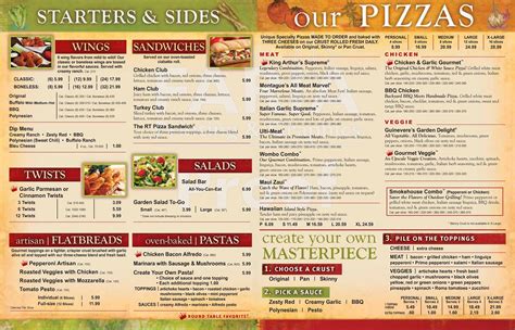 Round Table Pizza Menu Colma CA 94014