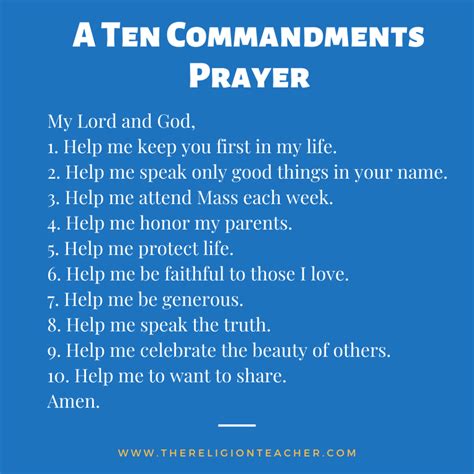 A Ten Commandments Prayer