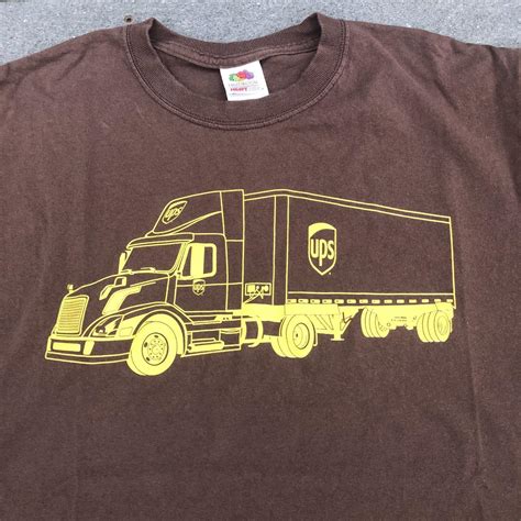 Vintage Y2K brown ups truck graphic tee size medium... - Depop