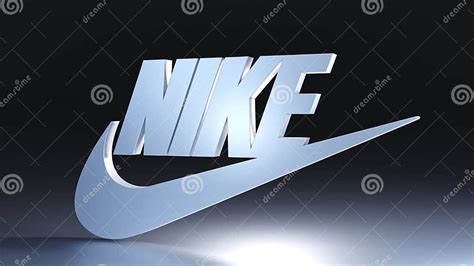 Nike Logo and Font in Isometric View on Dark Background. 3D Render ...