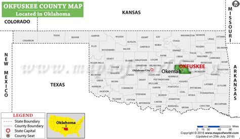 Okfuskee County Map, Oklahoma