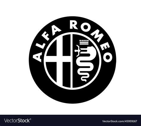 Alfa romeo brand logo symbol black design Vector Image