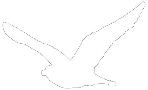 Flying Bird Outline - Simple Bird Template