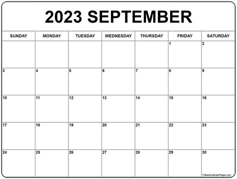 September 2023 calendar | free printable calendar